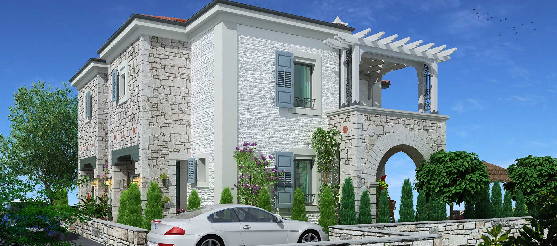 Zeytin Ağacı Konaklari (B Tipi) yan ve arka cephe görseli