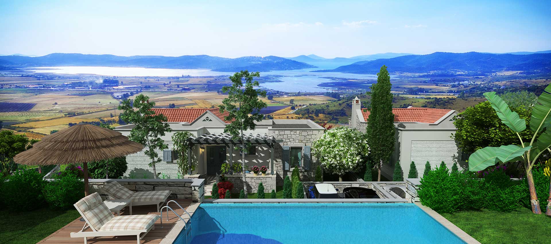 Üçpınar Konakları vaziyet planı uzak çekim